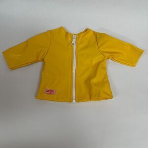 OG Dolls Battat Doll Raincoat Outwear Yellow White Zipper